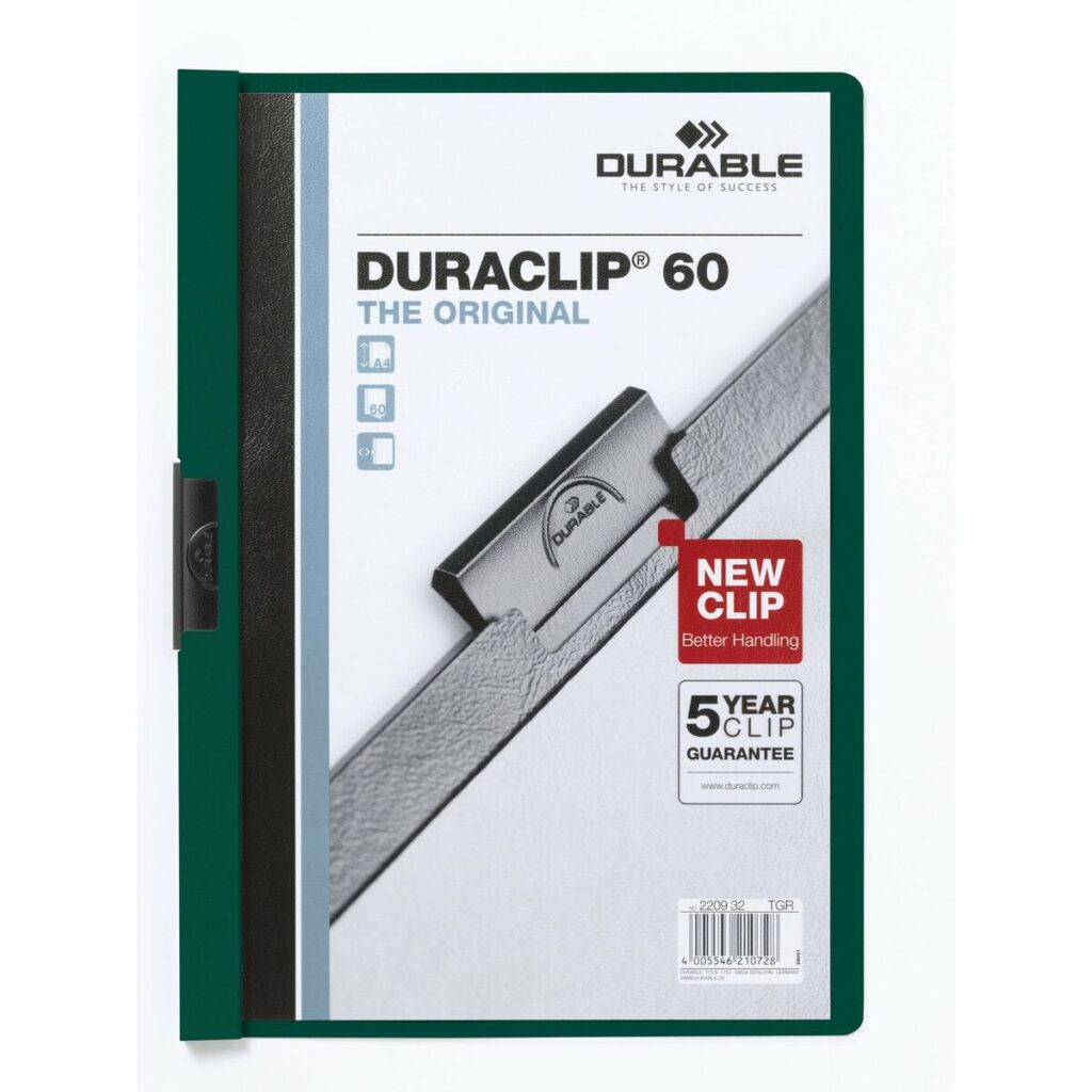 Χαρτοφυλάκιο Φάκελος Durable Duraclip 60 Διαφανές Σκούρο πράσινο A4 25 Τεμάχια