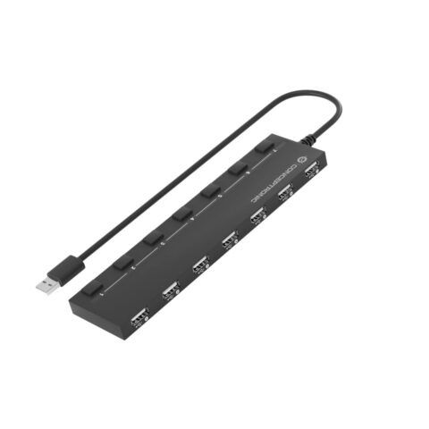 USB Hub Conceptronic HUBBIES08B Μαύρο 7 σε 1