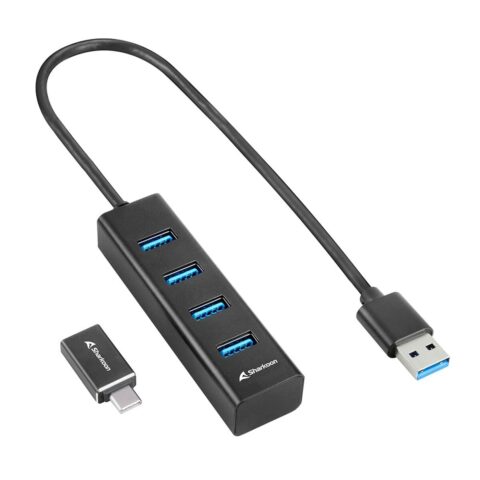 Hub USB 4 Θύρες Sharkoon Μαύρο