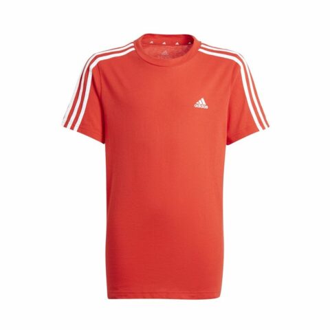 Μπλούζα με Κοντό Μανίκι Adidas Essentials 3 Bandas Κόκκινο
