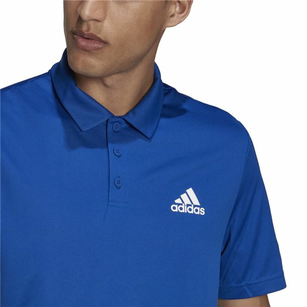 Ανδρική Μπλούζα Polo με Κοντό Μανίκι Adidas Aeroready Μπλε