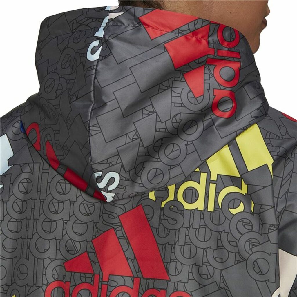 Γυναικείο Αθλητικό Μπουφάν Adidas Essentials Multi-Colored Logo Γκρι