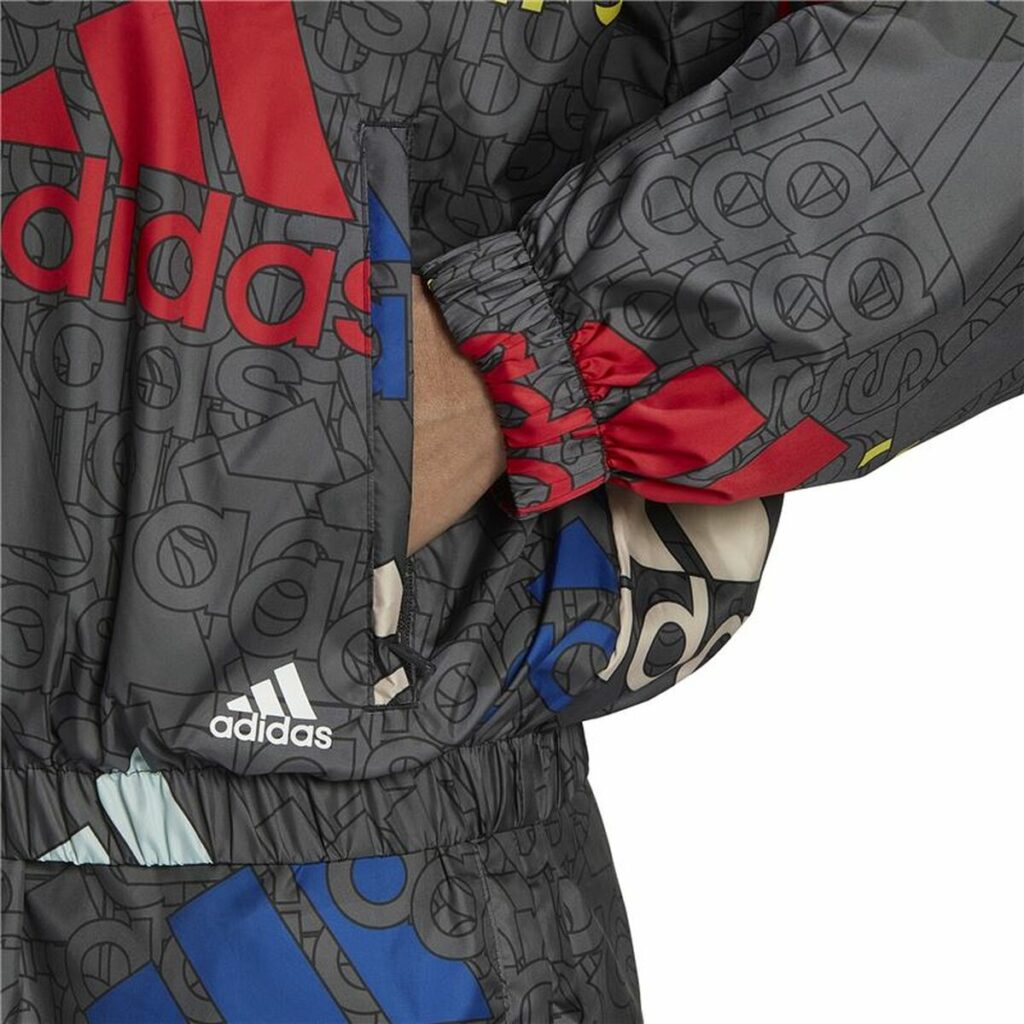 Γυναικείο Αθλητικό Μπουφάν Adidas Essentials Multi-Colored Logo Γκρι