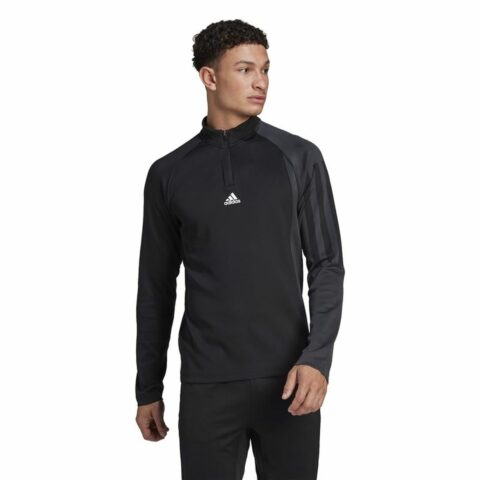 Ανδρική Μπλούζα με Μακρύ Μανίκι Adidas 1/4-Zip Μαύρο