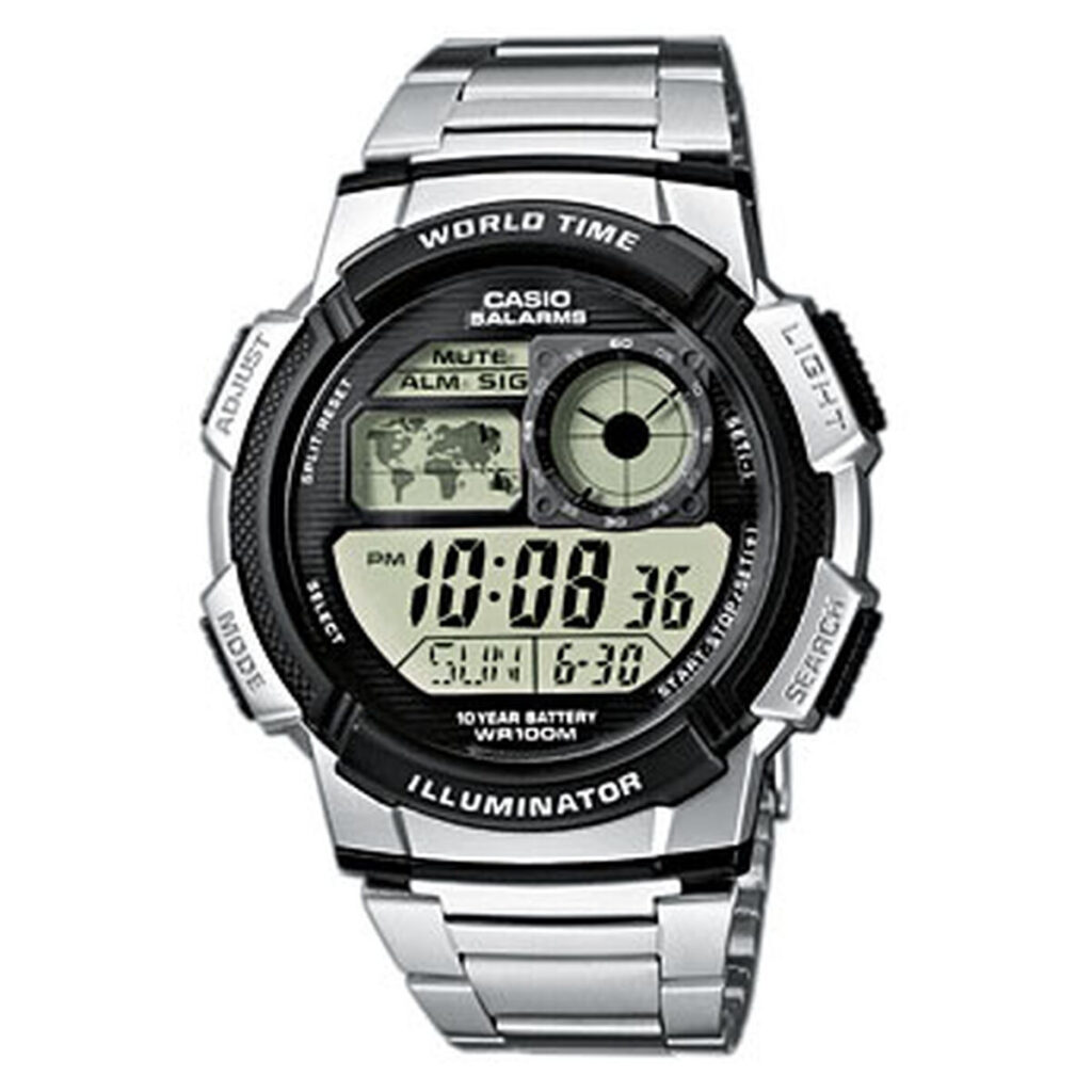 Unisex Ρολόγια Casio AE-1000WD-1AVEF Ψηφιακό Ακρυλικό Ασημί Μαύρο