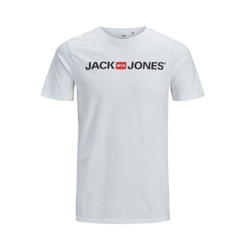 Ανδρική Μπλούζα με Κοντό Μανίκι JJECORP LOGO TEE SS O-NECK NOSS  Jack & Jones  12137126  Λευκό