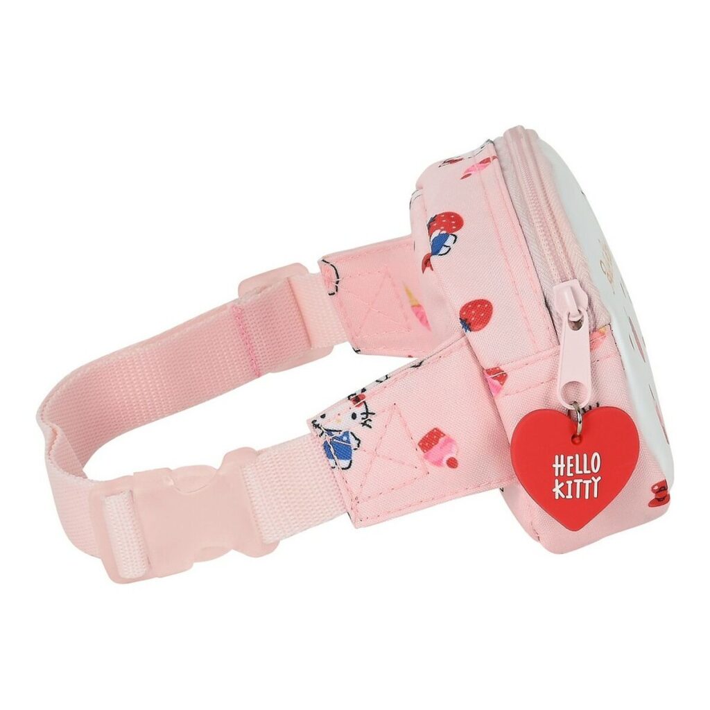 Τσάντα Mέσης Hello Kitty Happiness girl Ροζ Λευκό (14 x 11 x 4 cm)