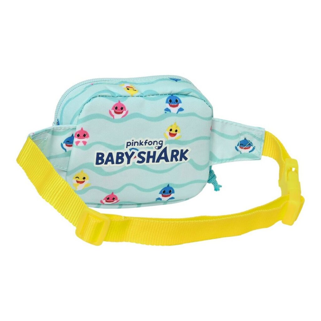 Τσάντα Mέσης Baby Shark Beach day Κίτρινο Ανοιχτό Μπλε (14 x 11 x 4 cm)