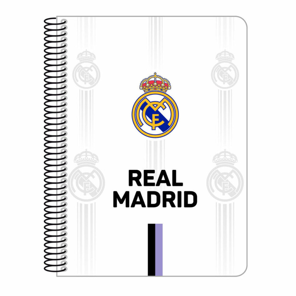 Σημειωματάριο Real Madrid C.F. Λευκό Μαύρο A5 80 Φύλλα