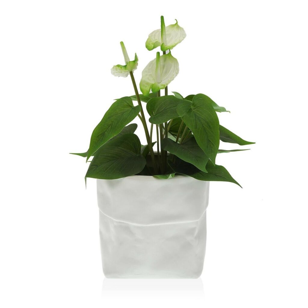 Βάζο Λουλουδιών Versa Λευκό Κεραμικά (20 x 18 x 20 cm)