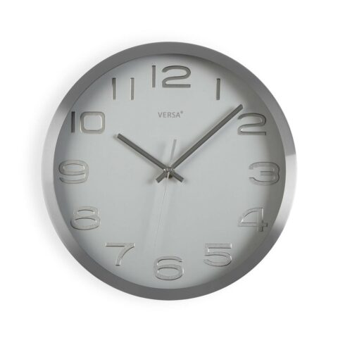 Ρολόι Τοίχου Versa Λευκό Αλουμίνιο (4 x 30 x 30 cm)
