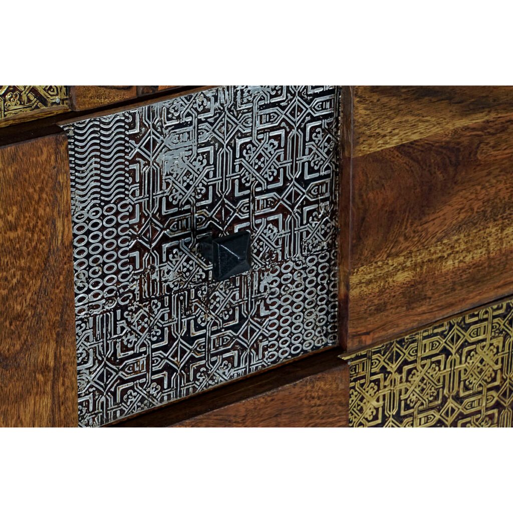 Σιφονιέρα DKD Home Decor Καφέ Χαλκός Χρυσό Ασημί Μέταλλο ξύλο ακακίας Σύγχρονη 87 x 47 x 101 cm