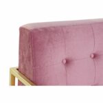 Καναπές DKD Home Decor 128 x 70 x 76 cm Ροζ Χρυσό Μέταλλο