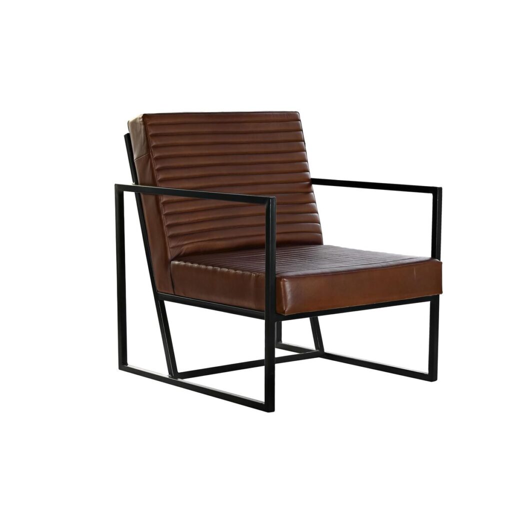 Κάθισμα DKD Home Decor Καφέ Μαύρο Μέταλλο 75 x 89 x 90 cm