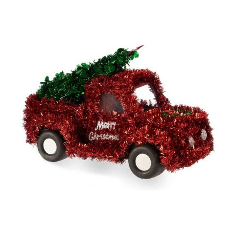 Διακοσμητική Φιγούρα Αυτοκίνητο Χριστουγεννιάτικο στεφάνι Φυσαλίδα 15 x 18 x 27 cm Κόκκινο Πράσινο Πλαστική ύλη πολυπροπυλένιο
