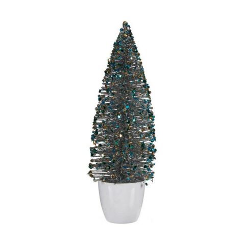 Χριστουγεννιάτικο δέντρο Μεσαίο 10 x 33 x 10 cm Μπλε Χρυσό Πλαστική ύλη