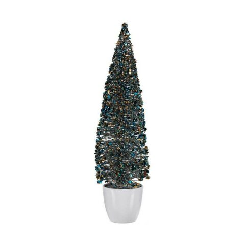 Χριστουγεννιάτικο δέντρο Μεγάλο 10 x 38 x 10 cm Μπλε Χρυσό Πλαστική ύλη