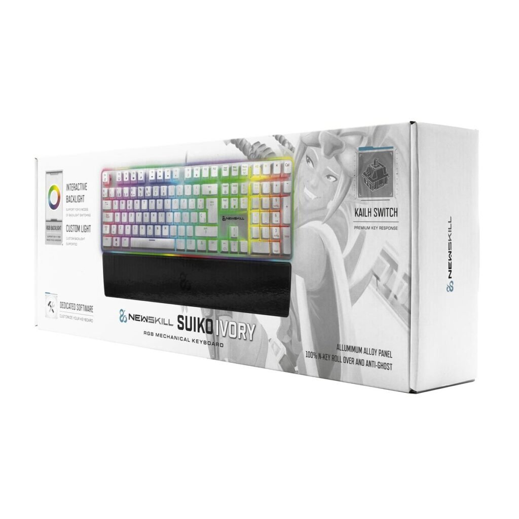 Πληκτρολόγιο Παιχνιδιού Newskill Suiko Ivory Πληκτρολόγιο Qwerty Λευκό LED RGB