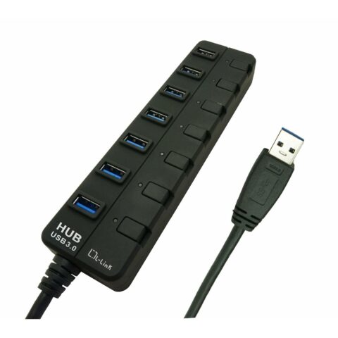 USB Hub L-Link LL-UH-307 Μαύρο USB 3.0 7 σε 1