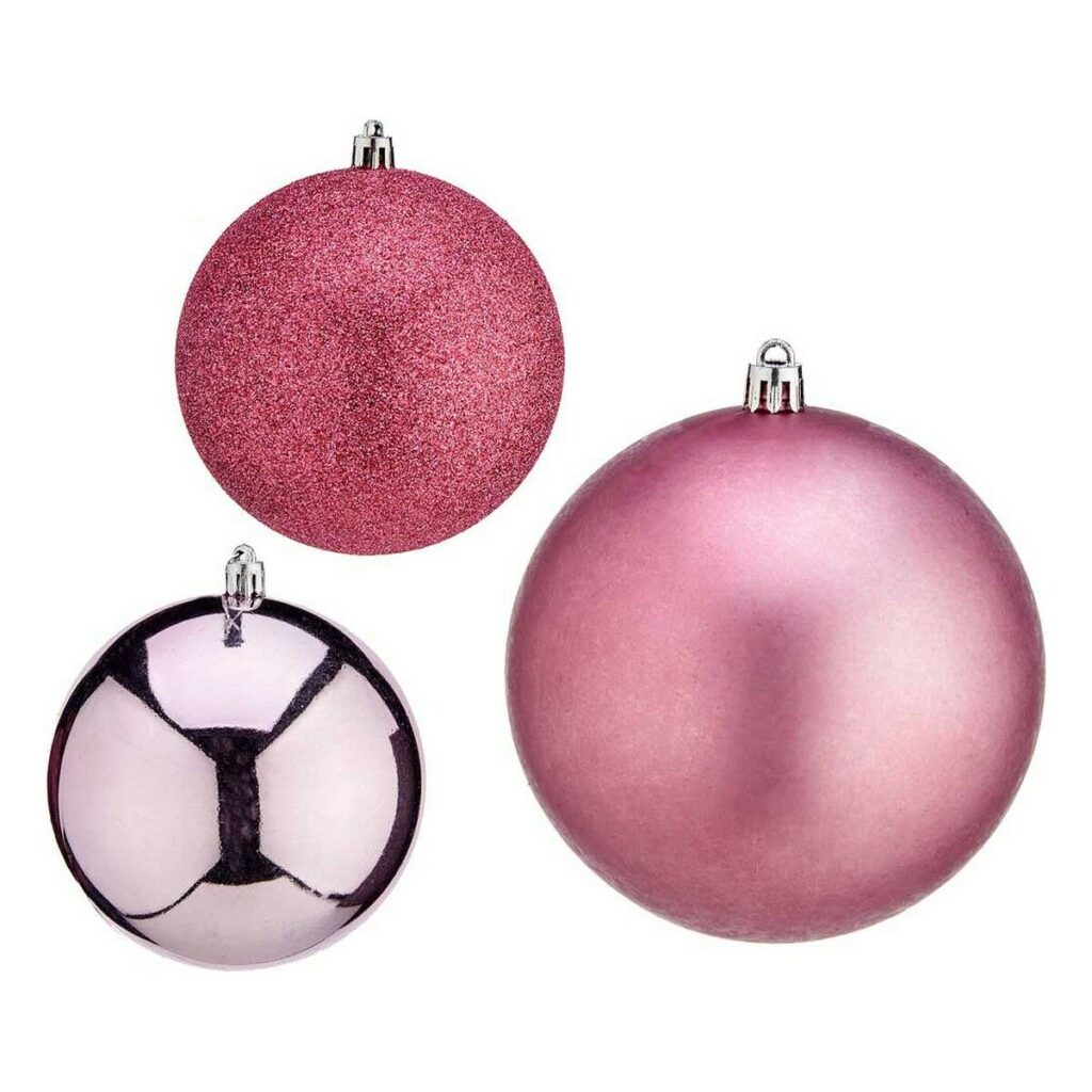 Χριστουγεννιάτικες μπάλες Ø 10 cm Ροζ Πλαστική ύλη 10 x 11 x 10 cm