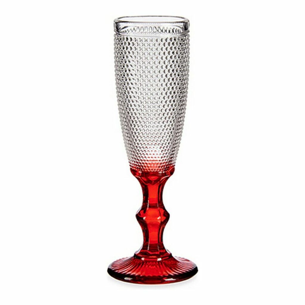 Ποτήρι για σαμπάνια Κόκκινο Διαφανές Πόντοι Γυαλί x6 (180 ml)