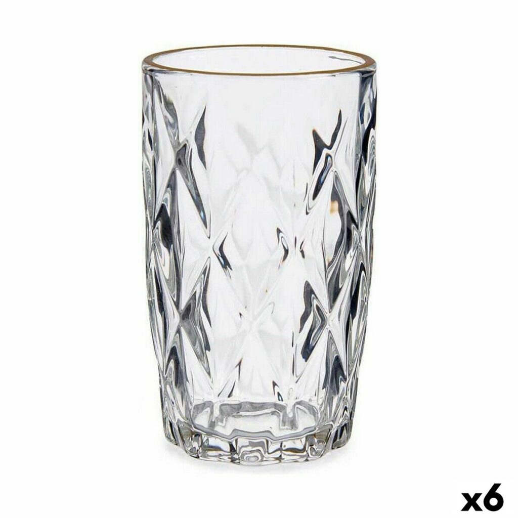 Ποτήρι Χρυσό Διαφανές Γυαλί x6 (340 ml)