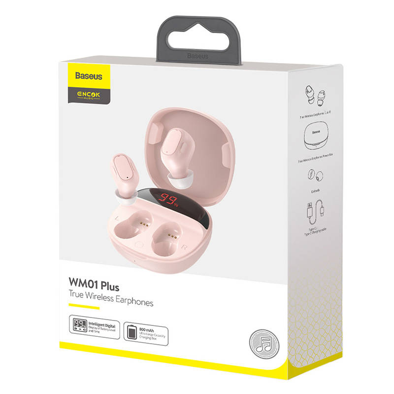 True Wireless Earphones Baseus Encok WM01 Plus (Pink)