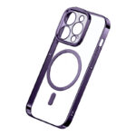 Baseus Glitter Magnetic Case for iPhone 14 Pro (purple) + tempered glass + cleaning kit