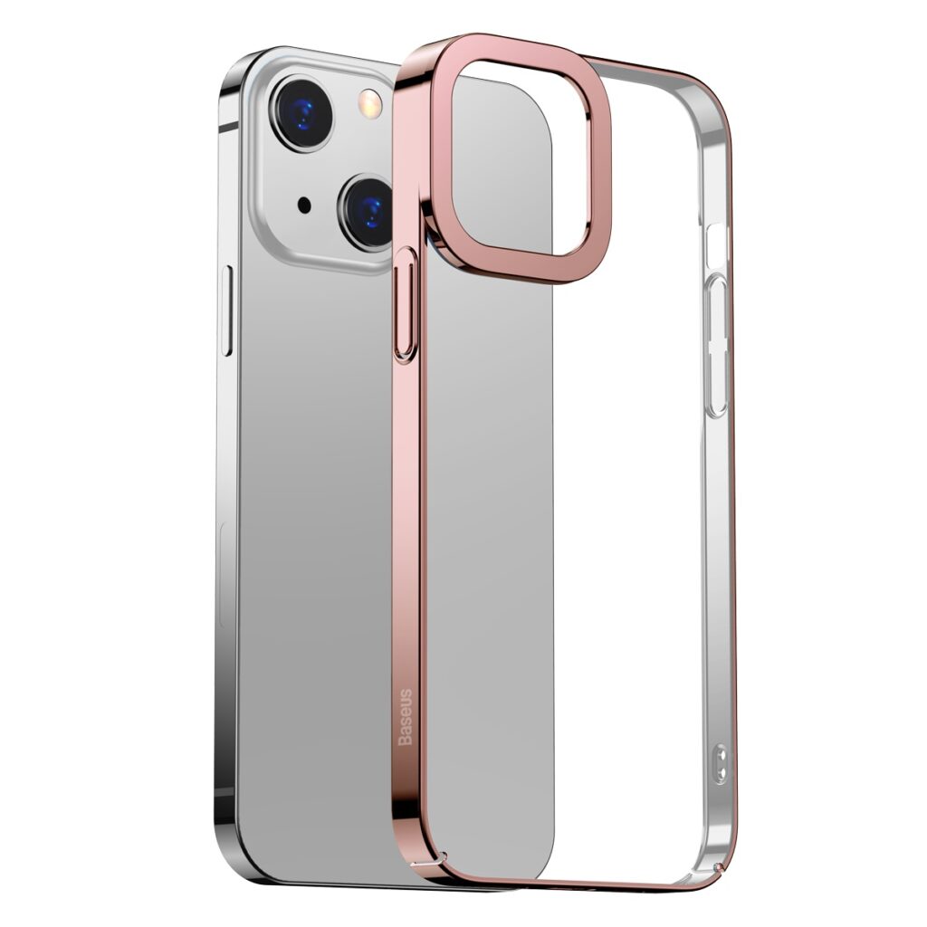 Baseus Glitter Transparent Case for iPhone 13 (pink)