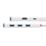 Hub 5w1 Baseus Lite Series USB-C to 3x USB 3.0 + USB-C + HDMI (white)