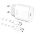 Wall Charger with + USB-C Cable XO L91EU 25W (white)