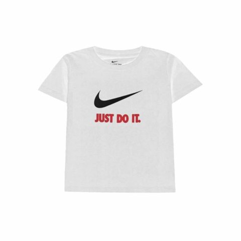 Παιδικό Μπλούζα με Κοντό Μανίκι Nike Swoosh Just Do It Λευκό