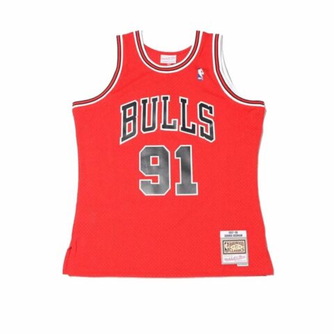 Μπλουζάκι μπάσκετ Mitchell & Ness Chicago Bull Dennis Rodman Κόκκινο