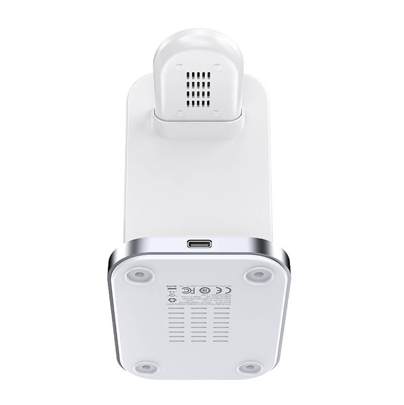 Inductive charger 3in1 Qi with stand Acefast E15 15W (white)