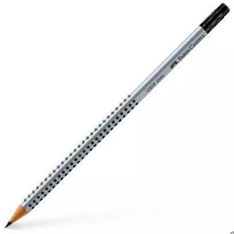 Μολύβι με Γόμα Faber-Castell Grip 2001 Οικολογικó Γκρι HB (12 Μονάδες)