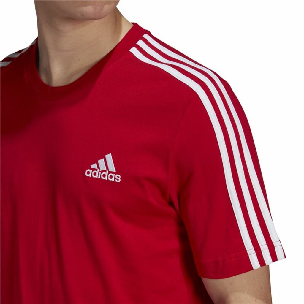 Μπλουζάκι Adidas  Essentials 3 bandas Κόκκινο