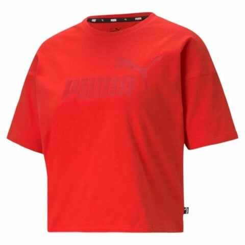 Γυναικεία Μπλούζα με Κοντό Μανίκι Puma Essentials Logo Κόκκινο