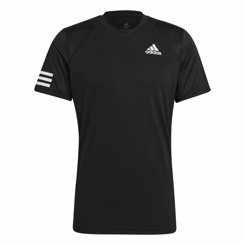 Ανδρική Μπλούζα με Κοντό Μανίκι Adidas Club Tennis 3 Stripes Μαύρο