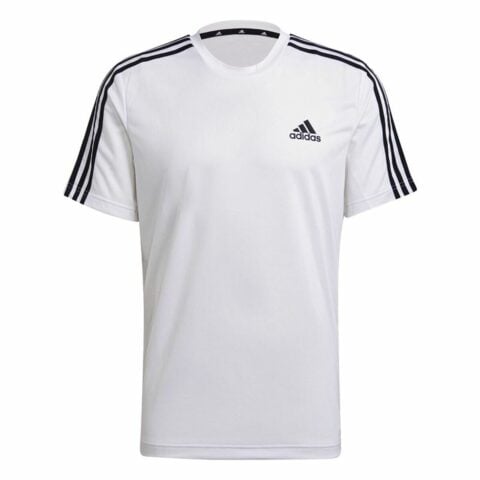 Μπλουζάκι aeroready Adidas D2M Sport 3 Bandas Λευκό
