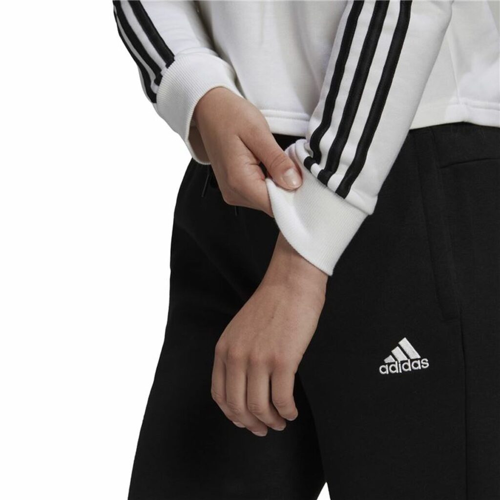 Γυναικείο Φούτερ με Κουκούλα Adidas Essentials Cropped 3 Stripes Λευκό