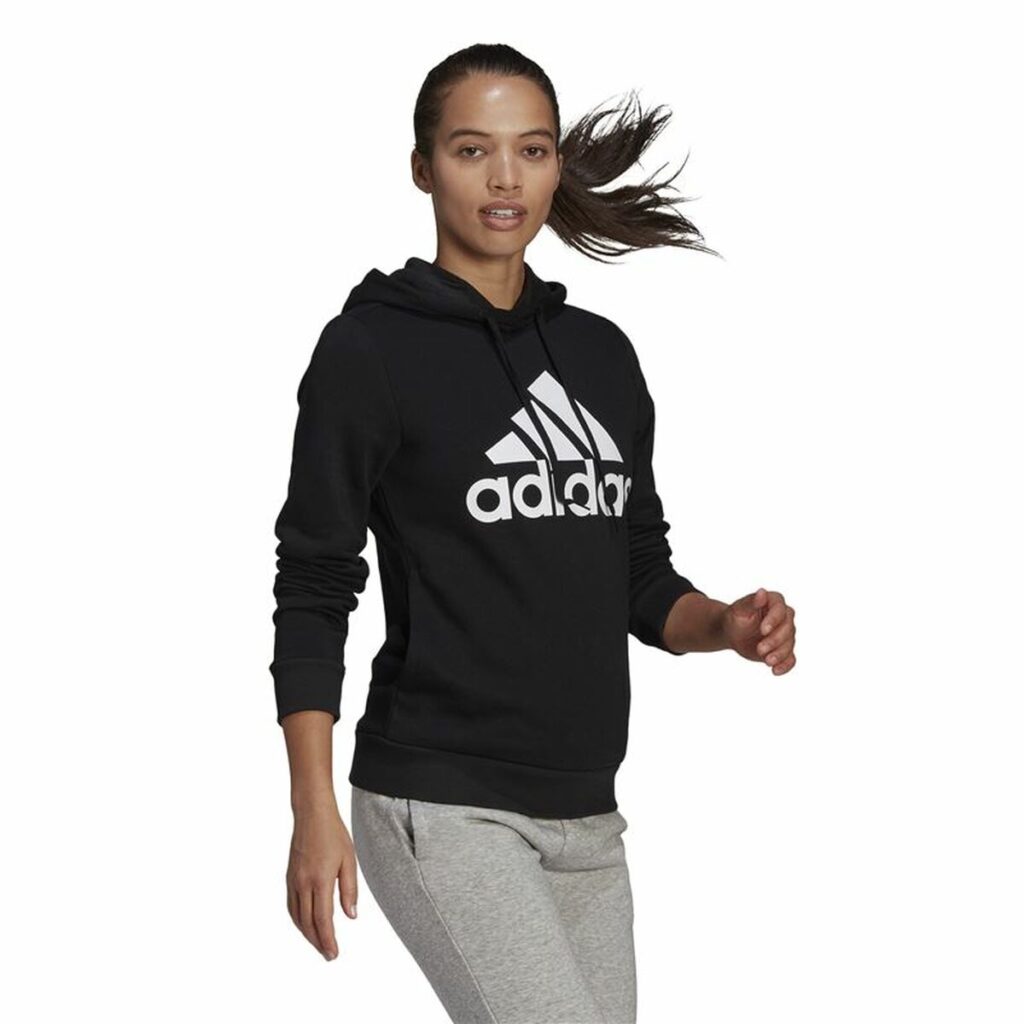 Γυναικείο Φούτερ με Κουκούλα Adidas Loungewear Essentials Logo Μαύρο