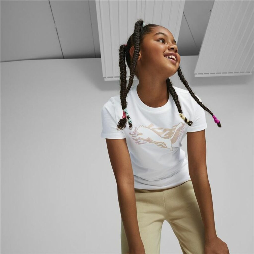 Παιδικό Μπλούζα με Κοντό Μανίκι Puma Alpha Λευκό