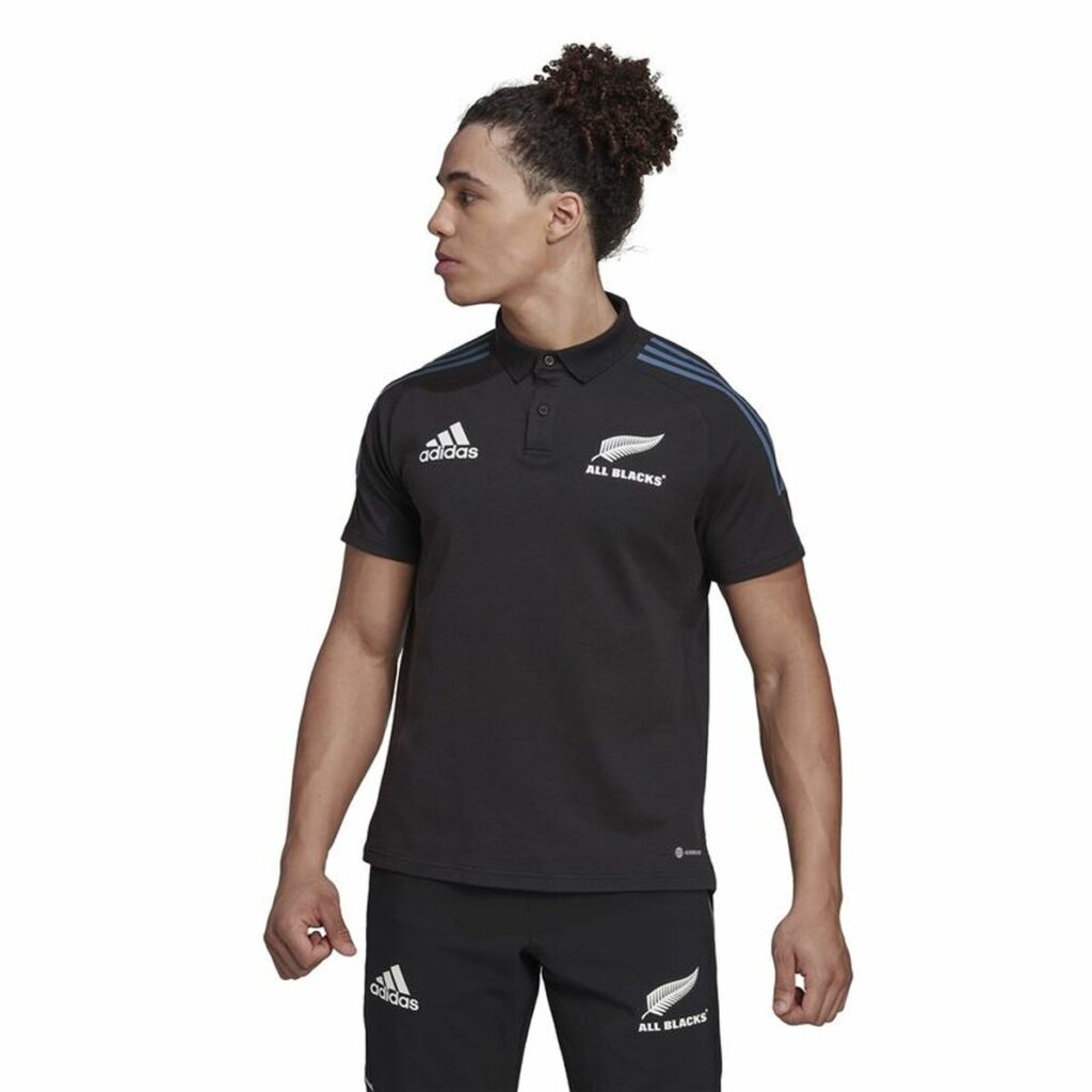 Ανδρική Μπλούζα Polo με Κοντό Μανίκι Adidas All Black Μαύρο