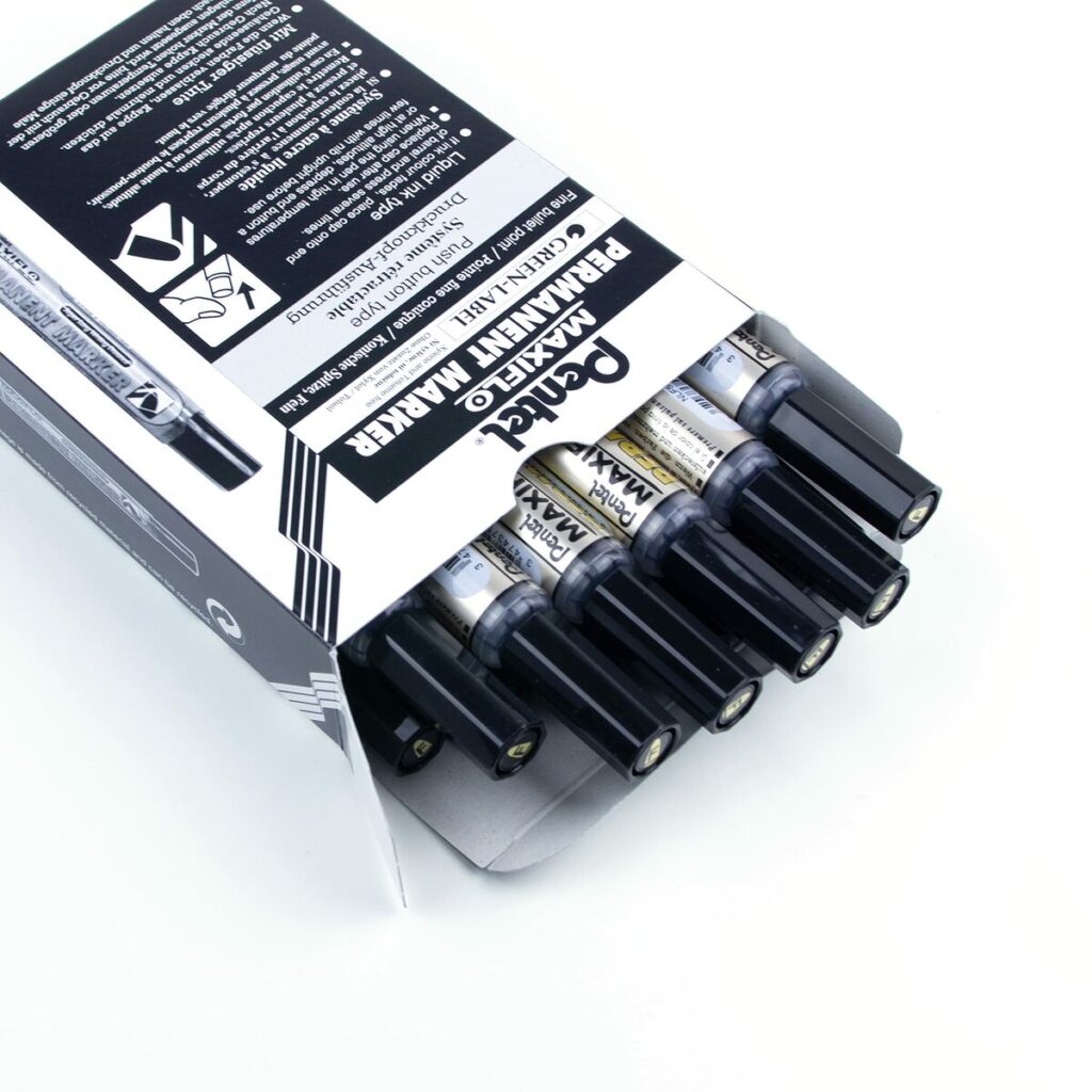 Μόνιμος δείκτης Pentel Maxiflo NLF50 Μαύρο (12 Μονάδες)