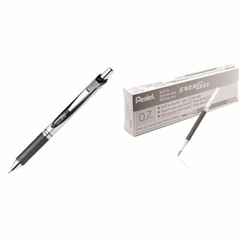 Στυλό με τζελ Pentel Energel XM Klick 0.7 Μαύρο 12 Τεμάχια