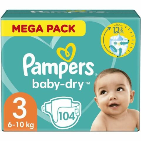 Πανάκια μιας χρήσης Pampers Baby-Dry 3 (104 uds)