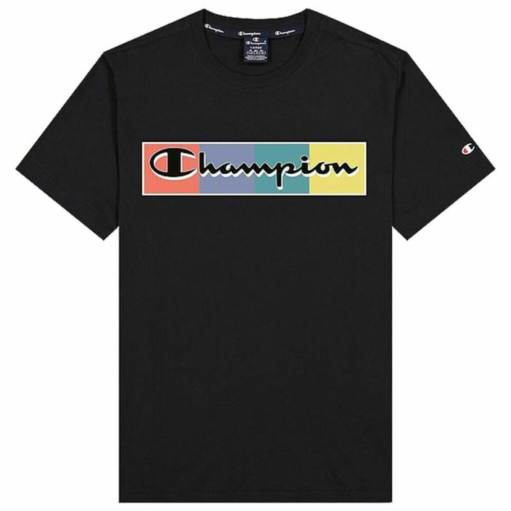 Μπλούζα με Κοντό Μανίκι Champion Crewneck Μαύρο