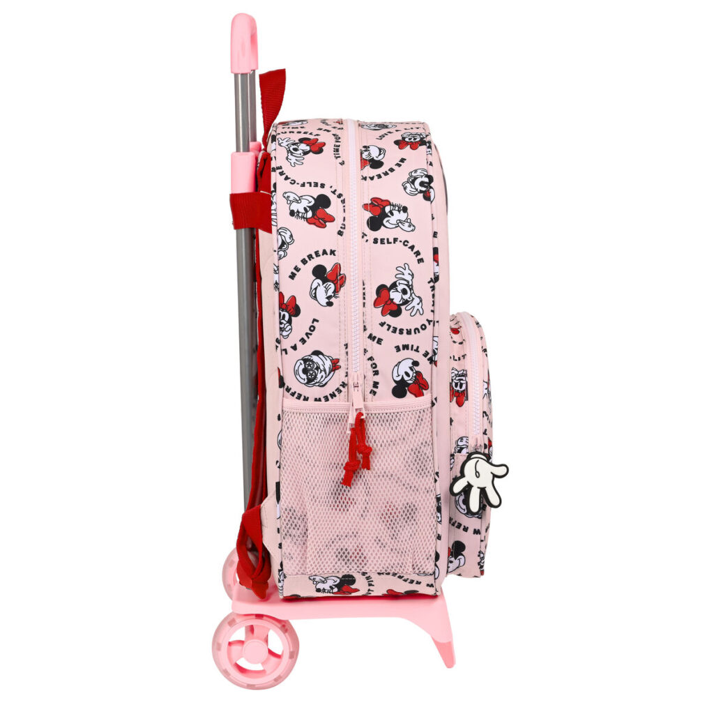 Σχολική Τσάντα με Ρόδες Minnie Mouse Me time Ροζ 33 x 42 x 14 cm