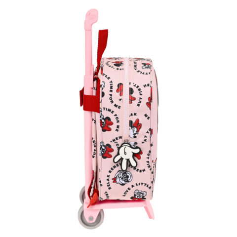 Σχολική Τσάντα με Ρόδες Minnie Mouse Me time Ροζ (22 x 27 x 10 cm)