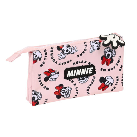 Τριπλή Κασετίνα Minnie Mouse Me time Ροζ (22 x 12 x 3 cm)